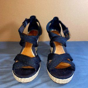 Sperry Topsider Cork Black Wedges/Heels size 9.5